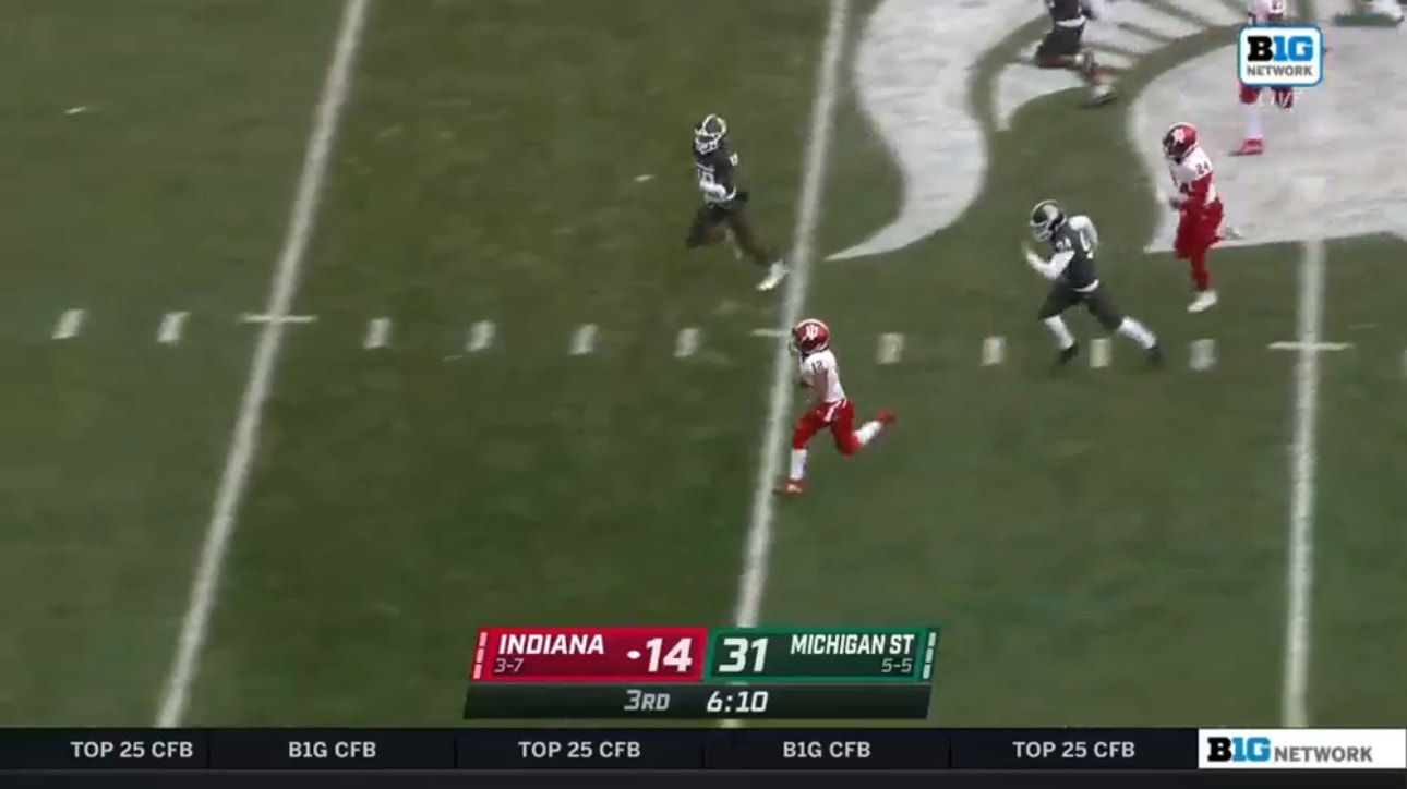 Indiana's Jaylin Lucas returns a Spartan kick for an 88-yard touchdown 