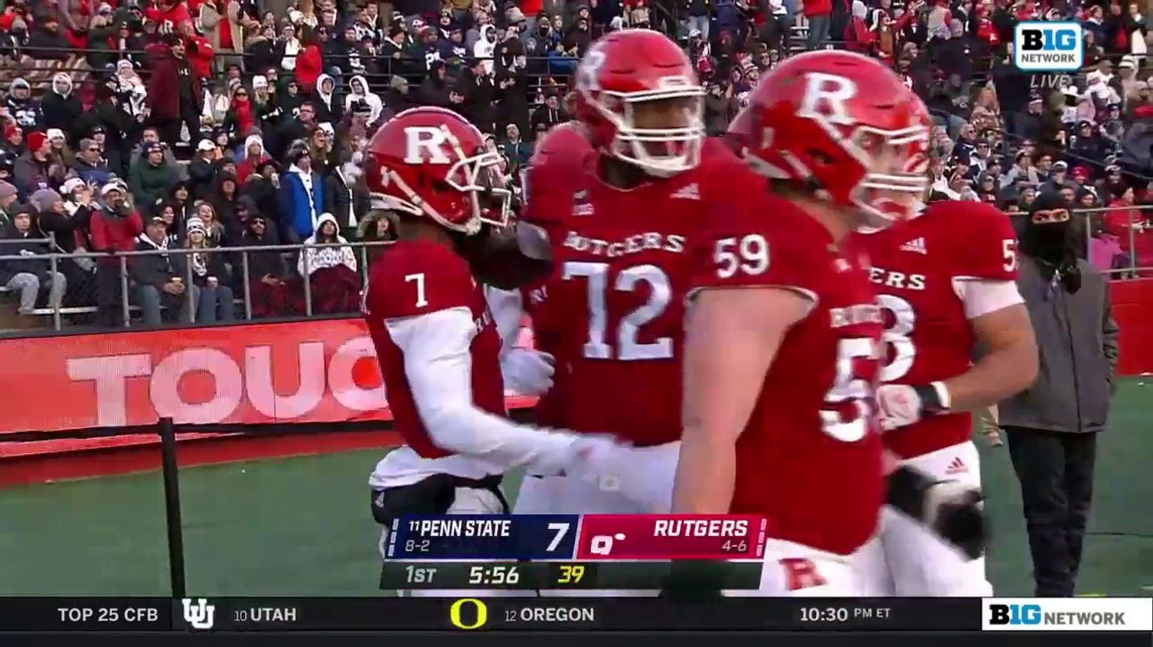 Gavin Wimsatt passes to Shameen Jones for a 4-yard touchdown to give Rutgers the lead