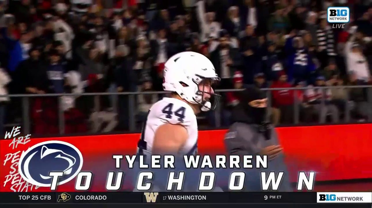 Sean Clifford connects with Tyler Warren for a 10-yard touchdown extending Penn State's lead