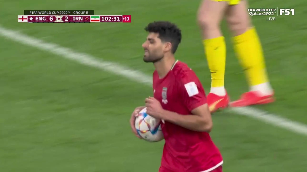 Iran's Mehdi Taremi scores second goal of the match via penalty kick