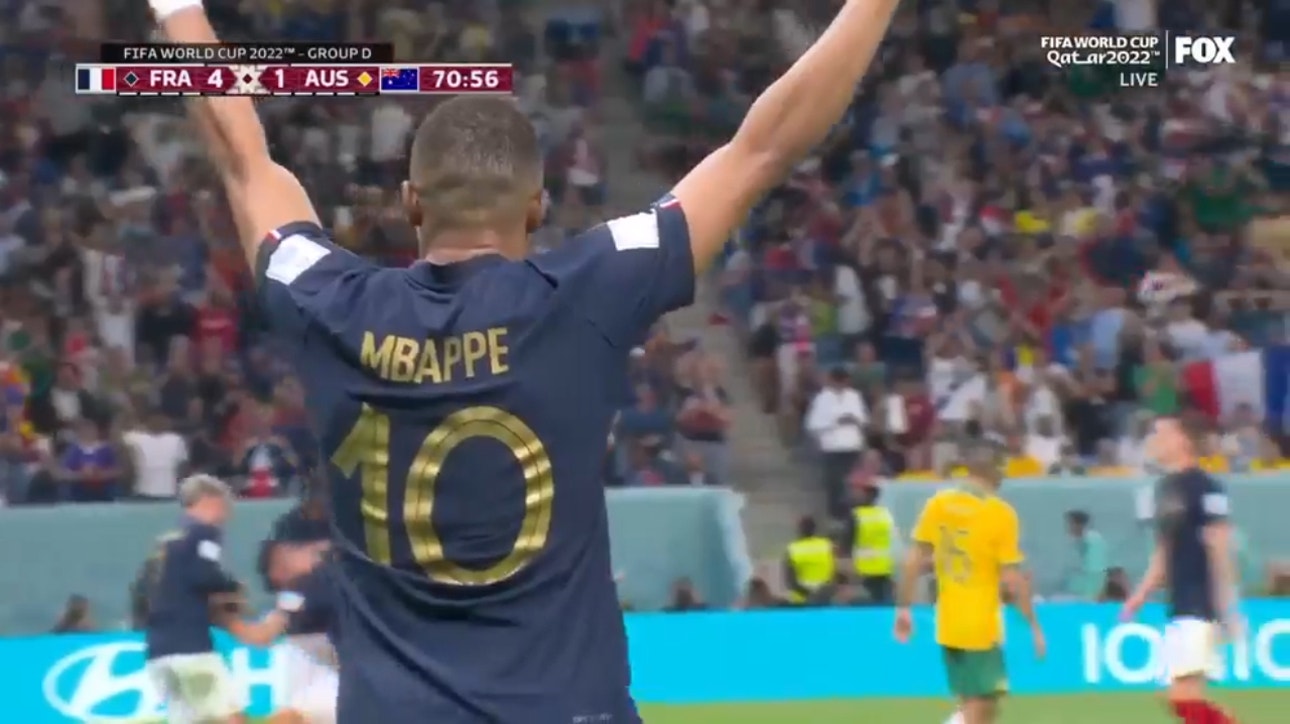 Kylian Mbappé and Oliver Giroud score goals within three minutes of each other to extend France's lead over Australia
