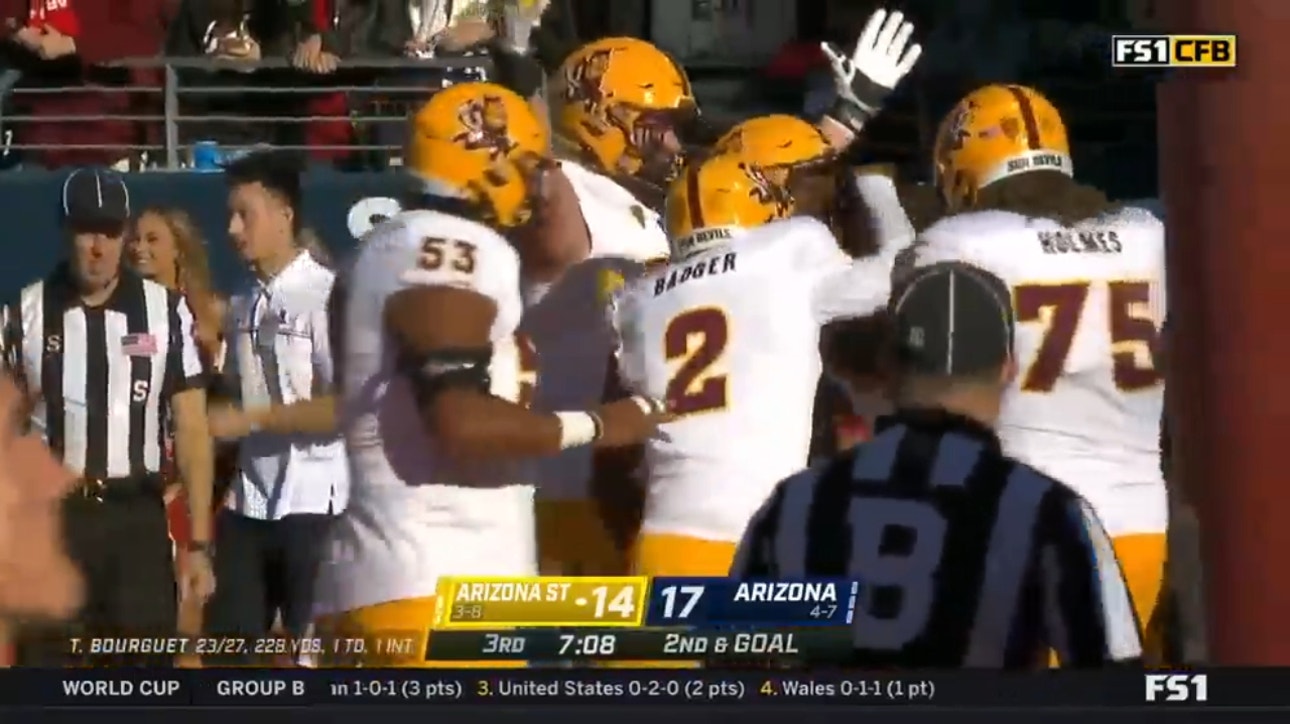 Arizona State Sun Devils' Trenton Bourguet finds Giovanni Sanders for the 9 yards touchdown