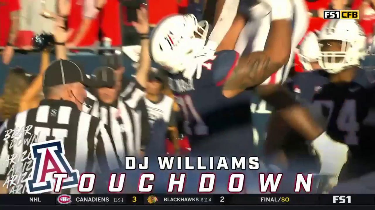 Arizona's DJ Williams runs in a 6-yard TD to put the Wildcats ahead 38-35 against Arizona State