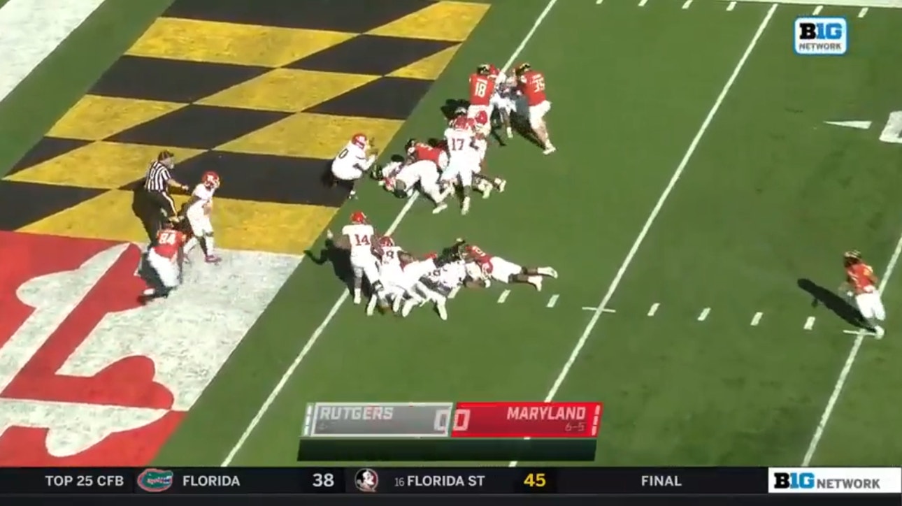 Maryland's Roman Hemby rushes in for the one yard TD