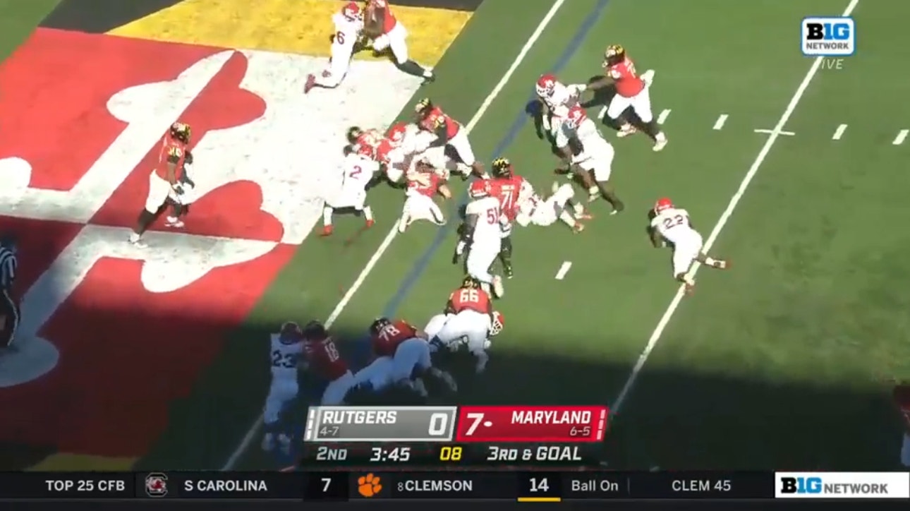 Maryland's Roman Hemby rushes in his second TD of the game to make it 14-0