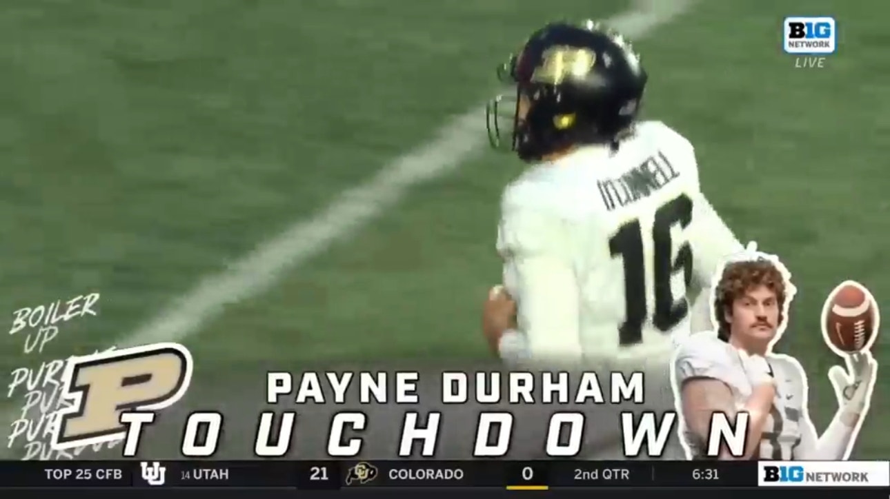 Purdue's Aidan O'Connell finds Payne Durham for the 15-yard touchdown