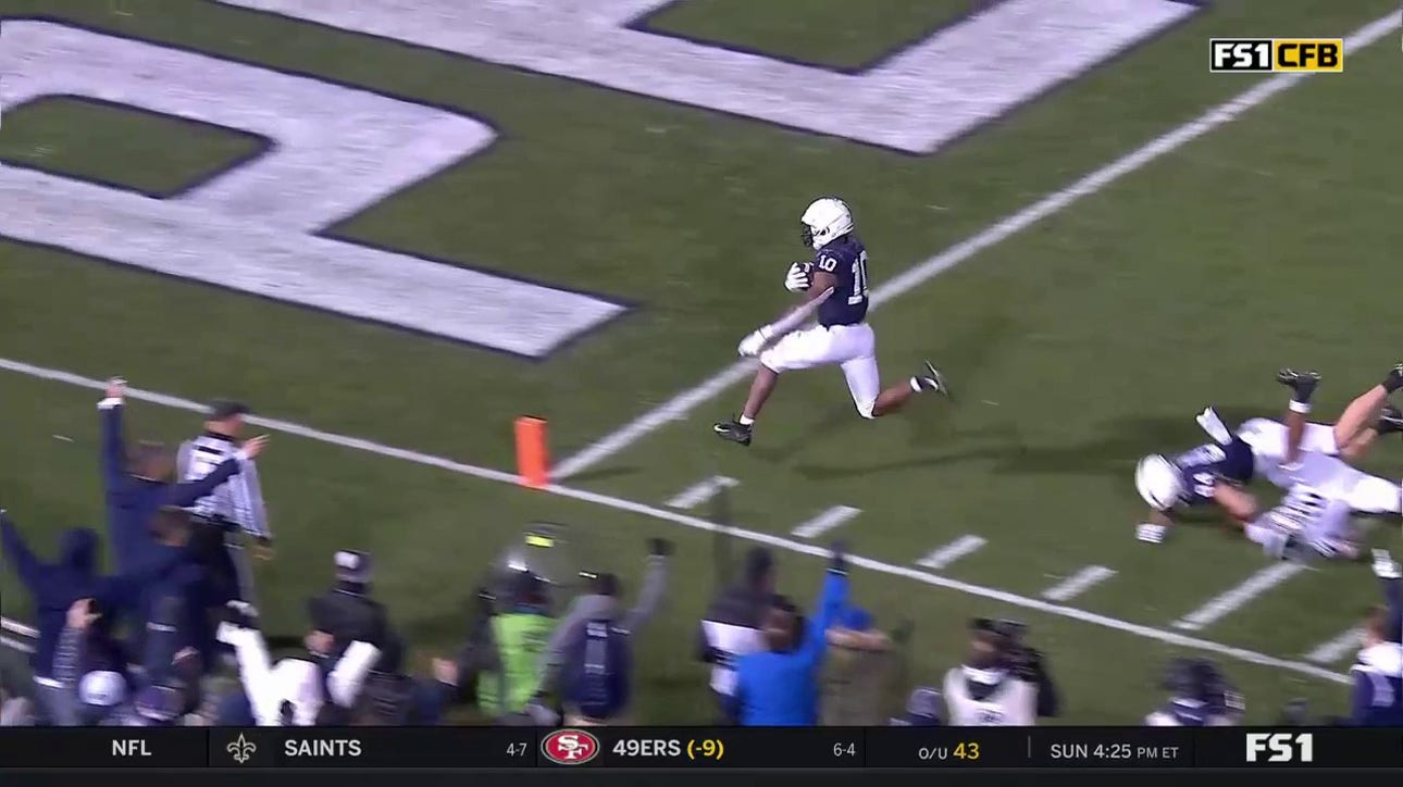 Penn State's Sean Clifford hits Nicholas Singleton for the 12-yard touchdown