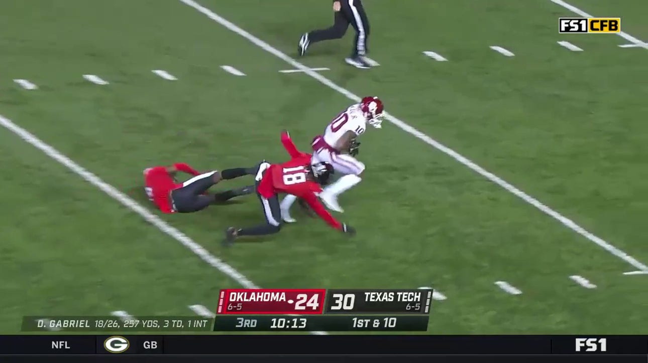 Oklahoma RETAKES the LEAD 31-30 with Dillion Gabriel hitting Theo Wease for a 61-yard TD against Texas Tech