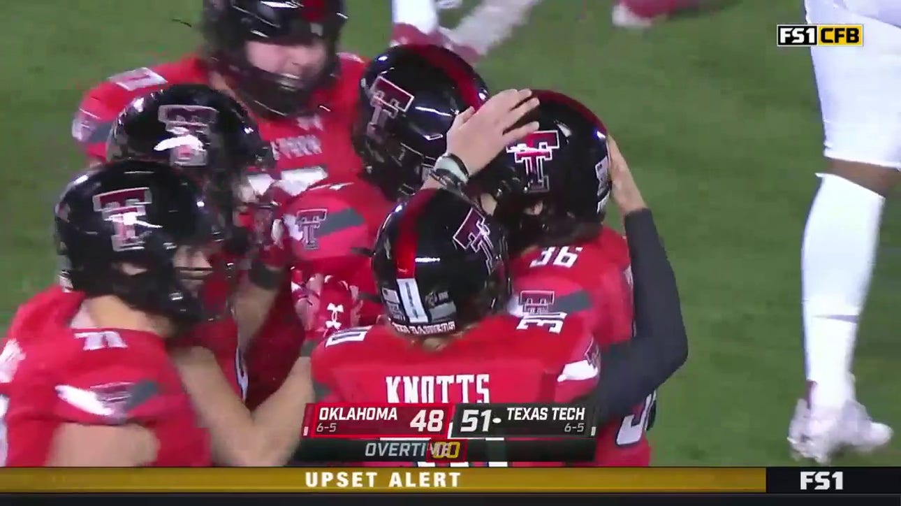 Texas Tech BEATS Oklahoma for the first time since 2011 after Trey Wolff kicks a 35-yd FG in OT