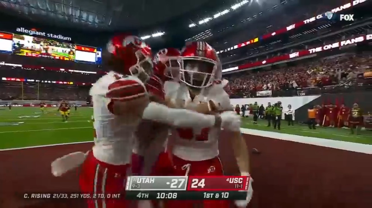 Utah's Cameron Rising finds Thomas Yassmin for the 60-yard TD to take the 34-24 lead