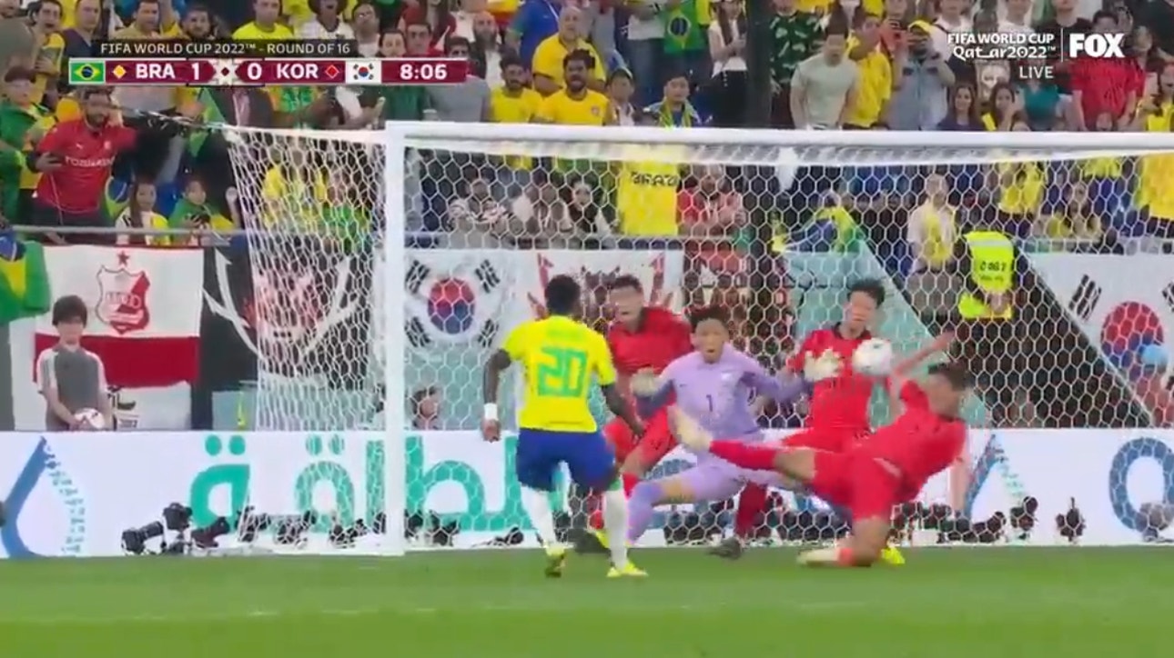 Vinícius Júnior and Neymar score for Brazil to take an early 2-0 lead over South Korea | 2022 FIFA World Cup