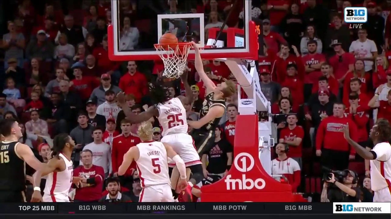 Fletcher Loyer puts a Nebraska defender on a poster!