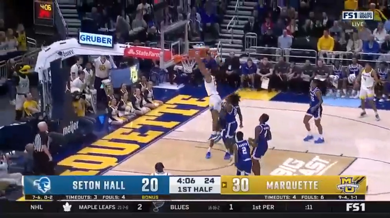 Marquette's Oso Ighodaro, Olivier-Maxence Prosper go back-to-back on dunks to increase lead over Seton Hall