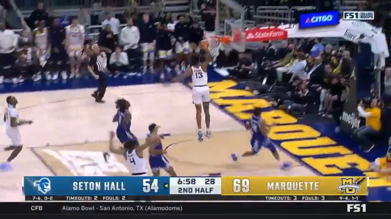 Oso Ighodaro extends Marquette's lead over Seton Hall with a wicked dunk