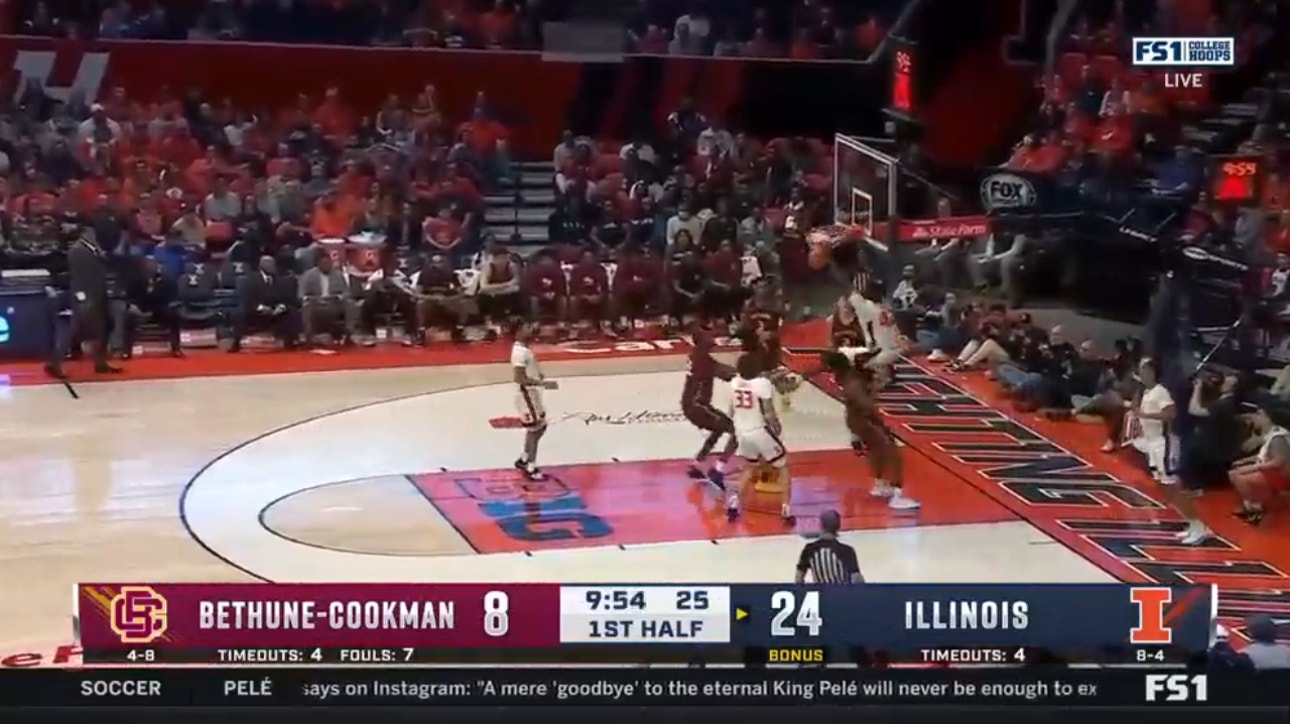 Illinois' Dain Dainja throws down a monster putback jam against Bethune-Cookman