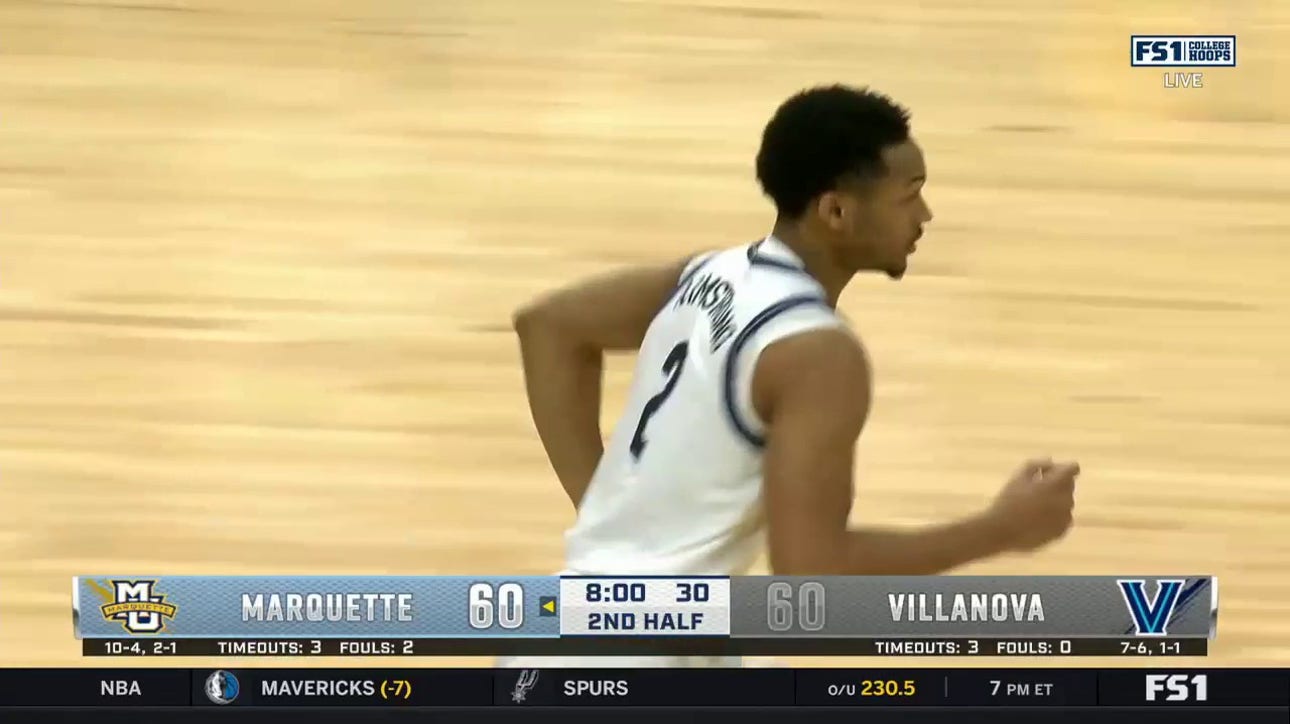 Villanova's Mark Armstrong throws down a vicious one-handed dunk against Marquette