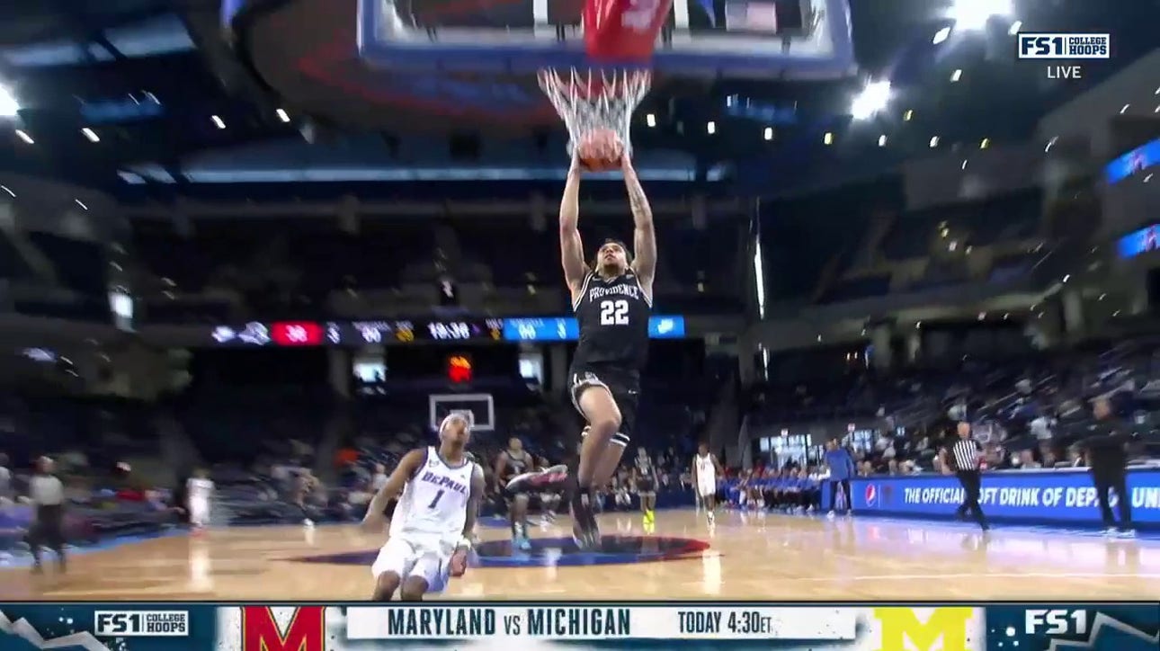 Providence's Devin Carter makes the steal and finishes with the two-handed slam