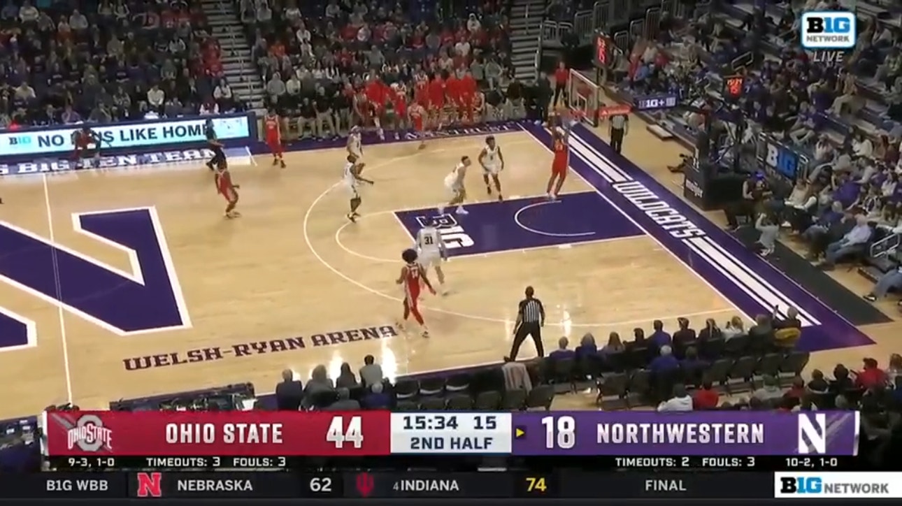 Ohio State's Zed Key raises the roof with two-handed dunk over Northwestern