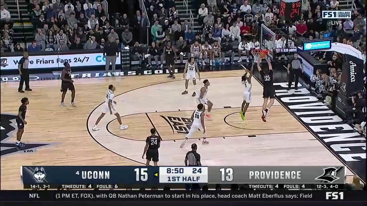 UConn's Tristen Newton, Donovan Clingan connect for impressive pick-and-roll dunk vs. Providence
