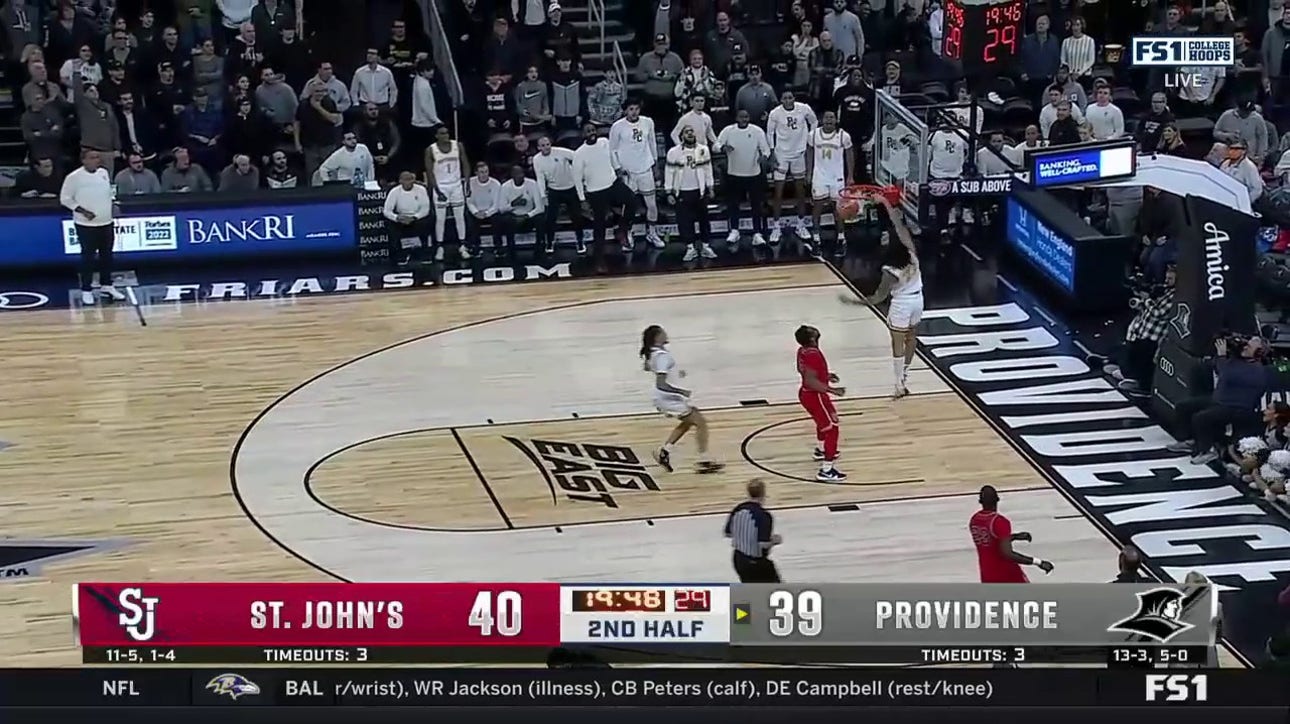 Devin Carter comes away with the steal and slams it home to give Providence the lead over St. John's