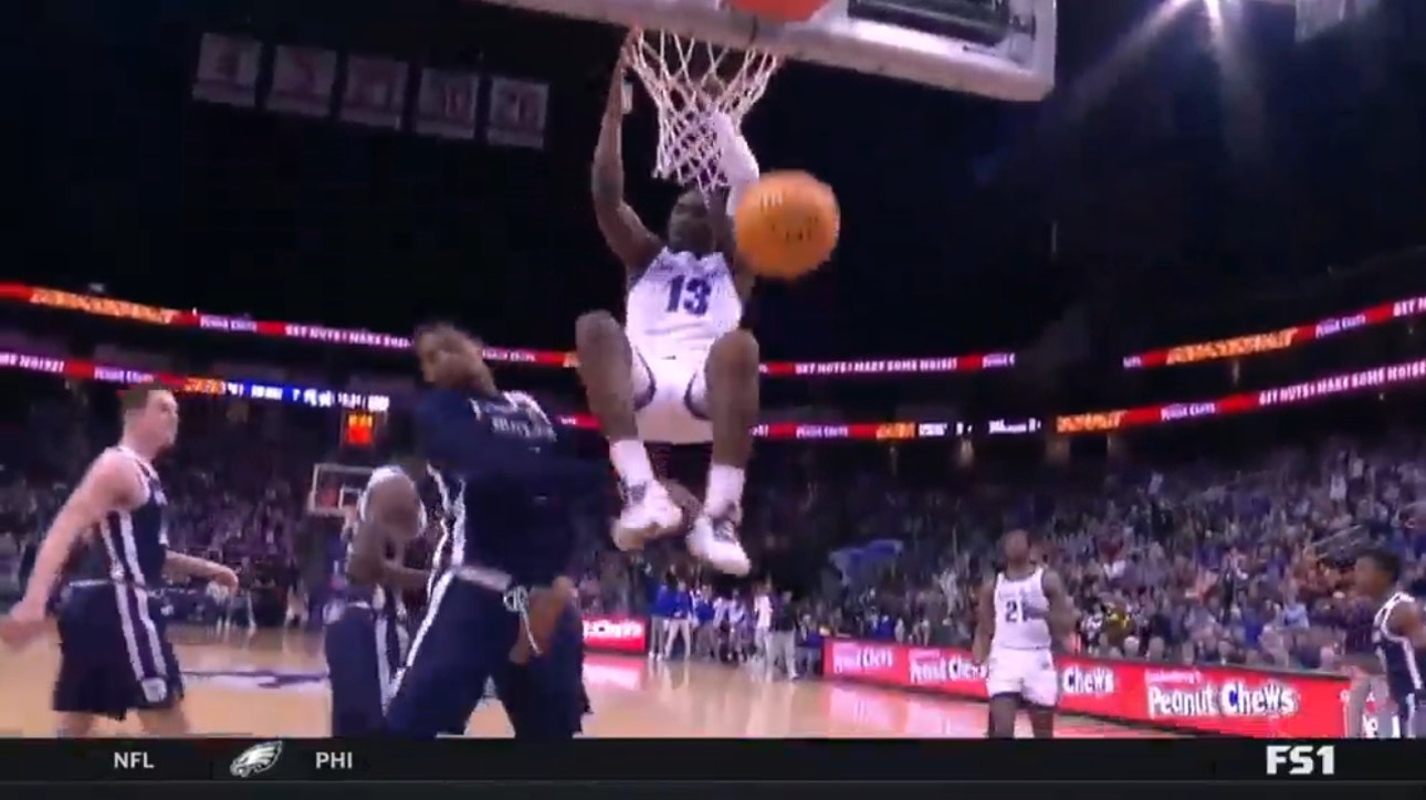 KC Ndefo and Tyrese Samuel throw down back-to-back monster dunks to give Seton Hall a first half lead