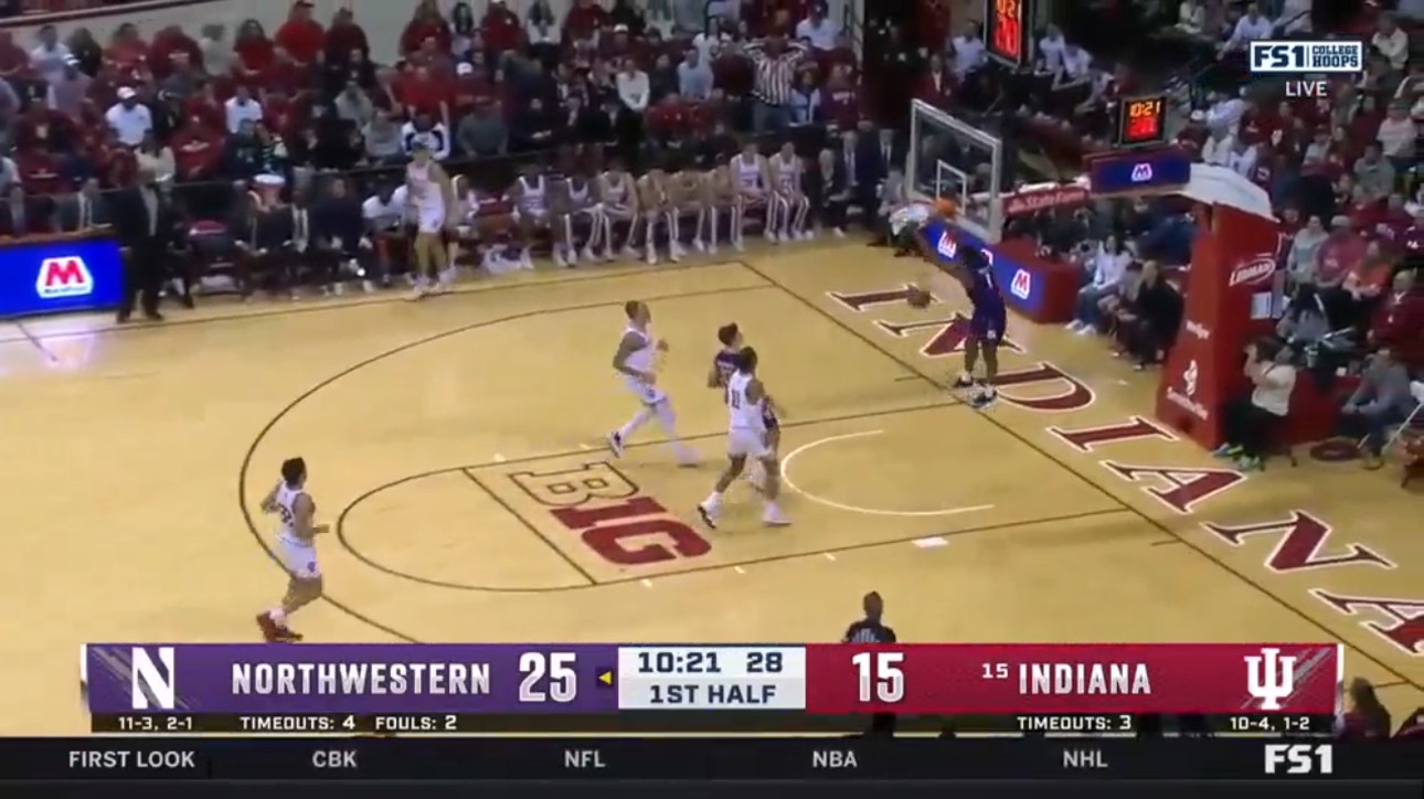 Northwestern's Chase Audige pick pockets No. 15 Indiana and throws down monster slam