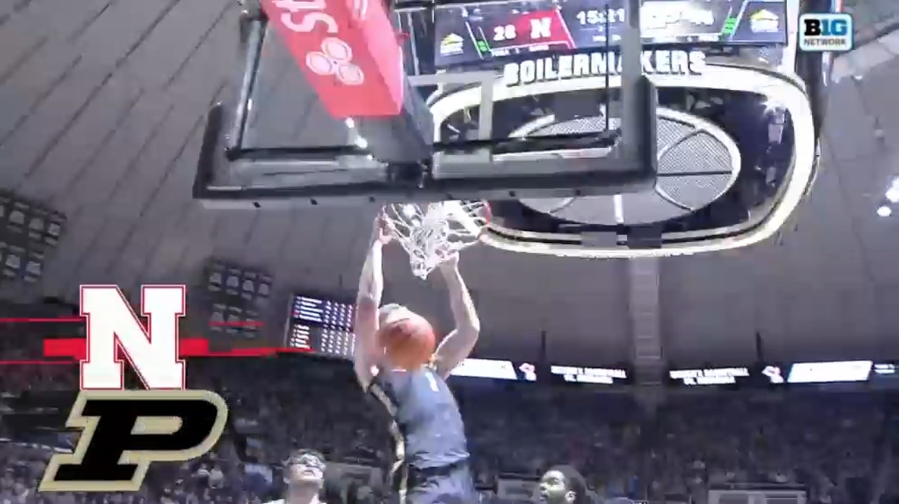 Purdue's Caleb Furst throws down a FEROCIOUS dunk to extend second half lead over Nebraska