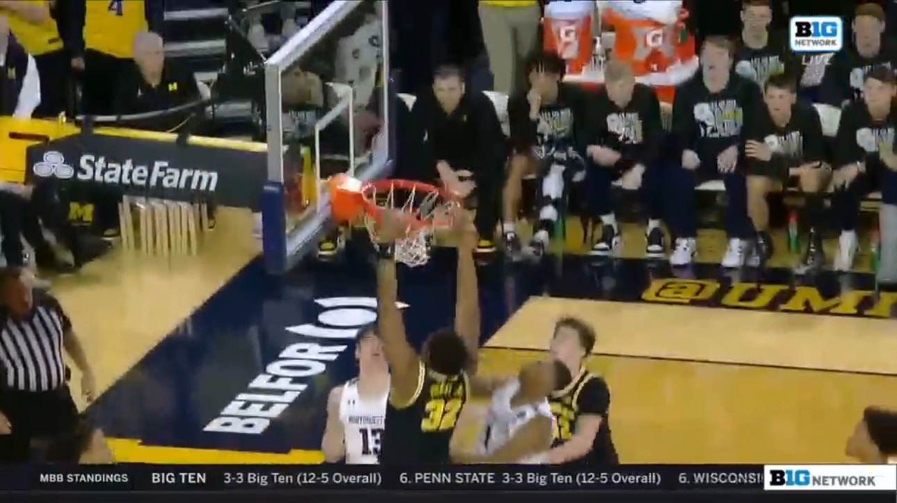 Michigan Wolverines' Tarris Reed Jr. jams home the and-1 dunk