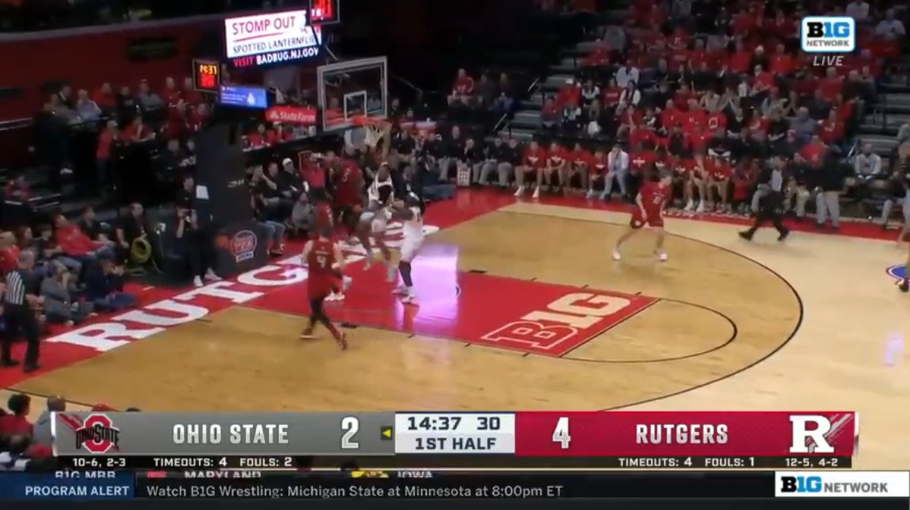 Ohio State's Zed Key throws down a beautiful dunk over Rutgers