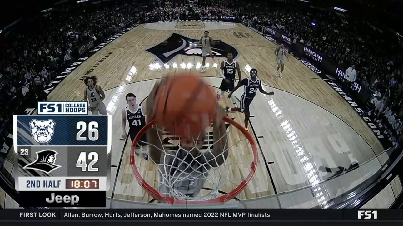 Bryce Hopkins brings the thunder with a massive two-handed jam extending Providence's lead over Butler