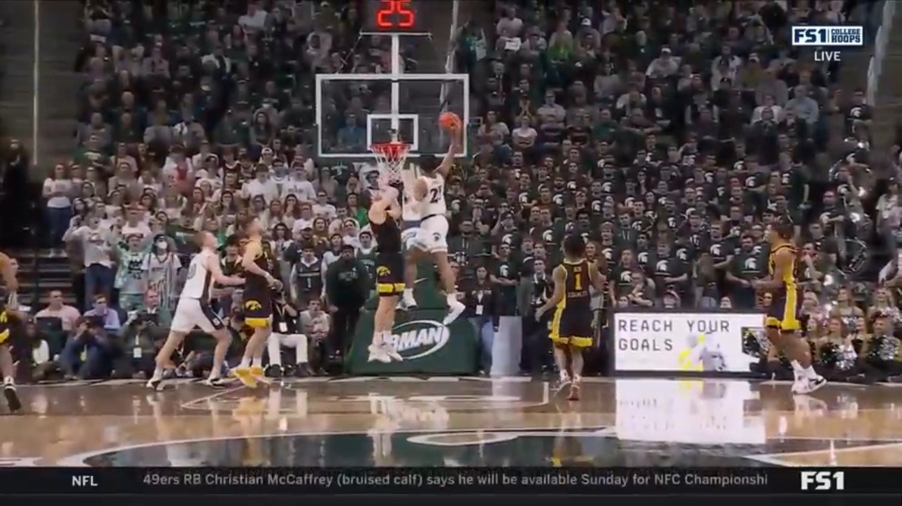 Malik Hall crushes the rim to give Michigan State the lead over Iowa
