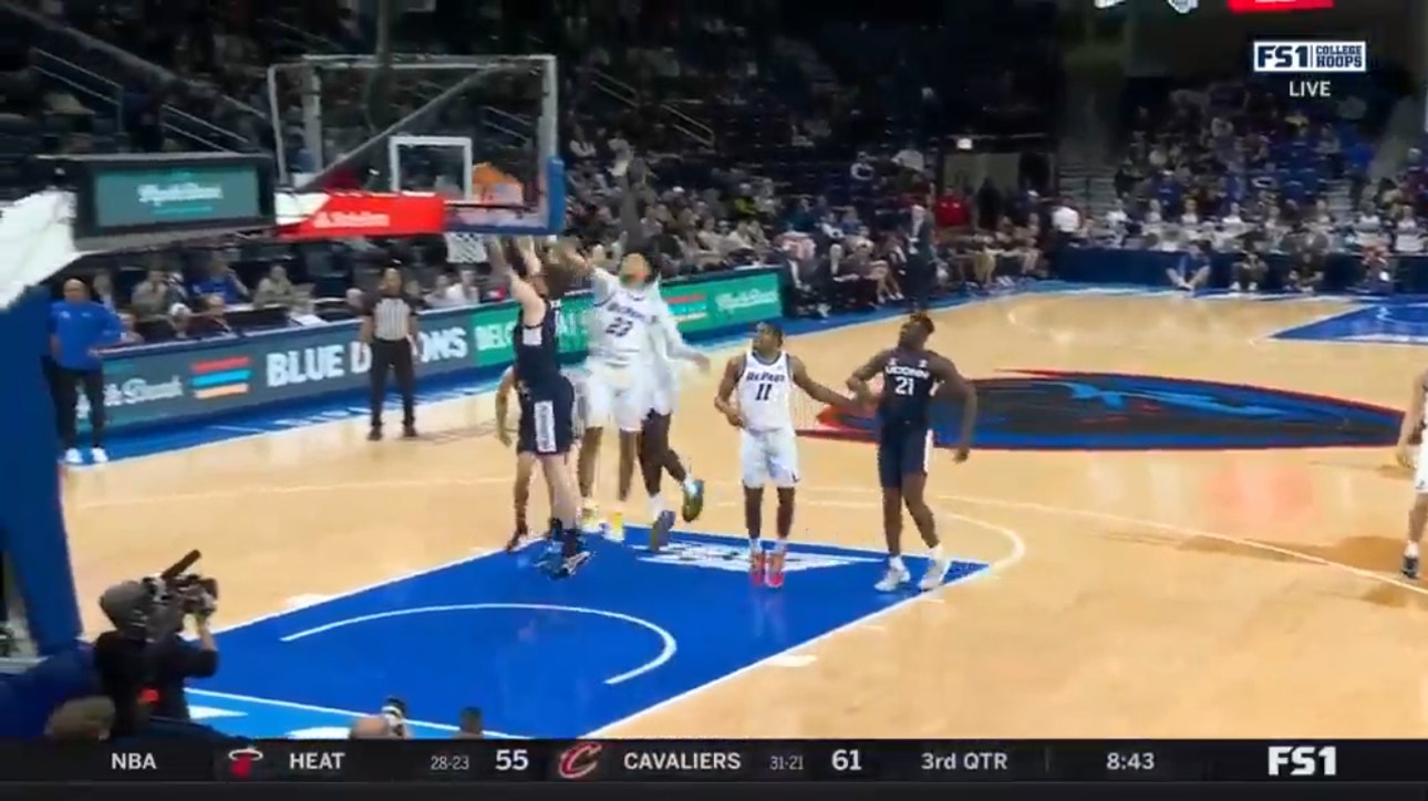 UConn's Alex Karaban delivers powerful two-handed dunk over DePaul