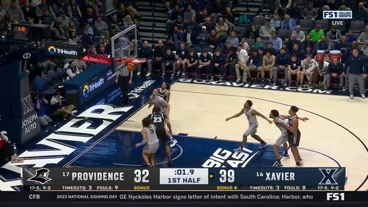 Jared Bynum sinks a massive three to close the gap between Providence and Xavier before half