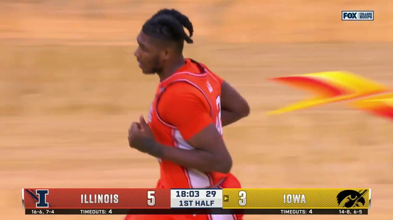 Dain Danja hammers in a ferocious jam for Illinois extending its early lead against Iowa 