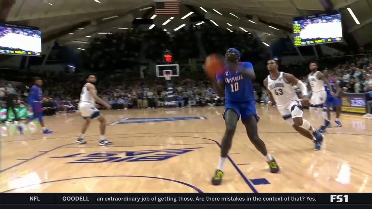 DePaul's Yor Anei throws down a NASTY jam early in the first half against Villanova