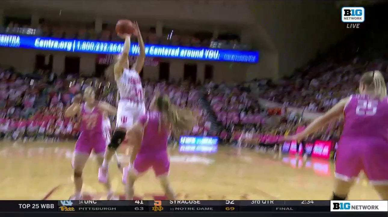 Grace Berger finishes a TOUGH and-1 jumper in No. 2 Indiana's victory over No. 5 Iowa