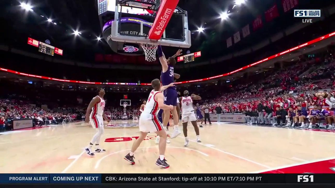 Northwestern's Matthew Nicholson throws down a WILD jam to seal victory against Ohio State