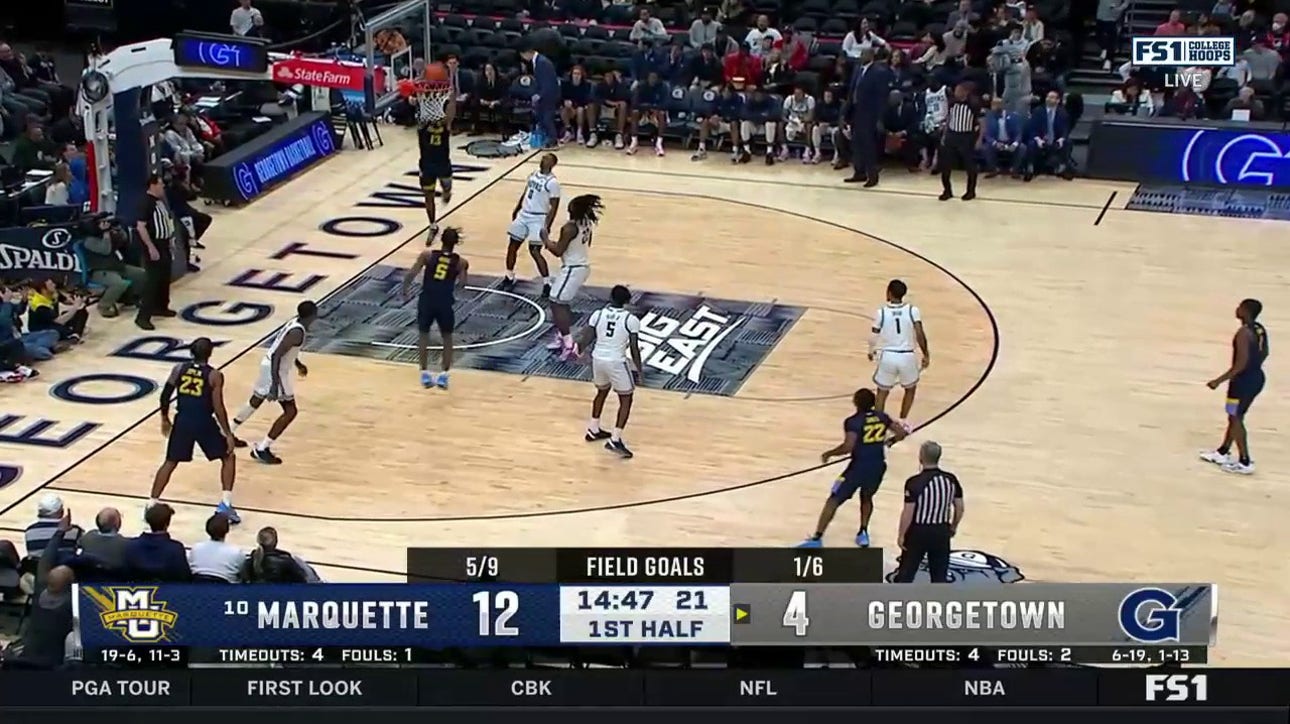 Oso Ighodaro throws down a MASSIVE dunk to extend Marquette's lead over Georgetown