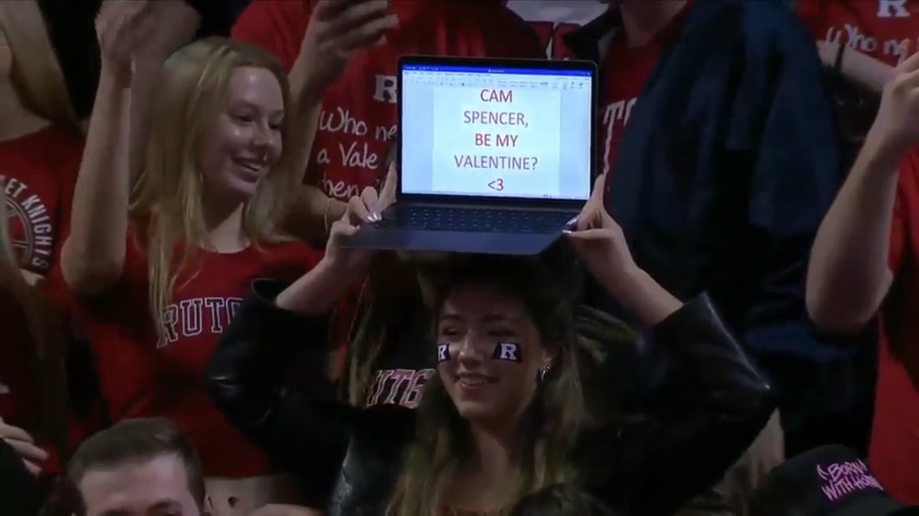 Rutgers fan cleverly shoots her shot at Cam Spencer on Valentines Day