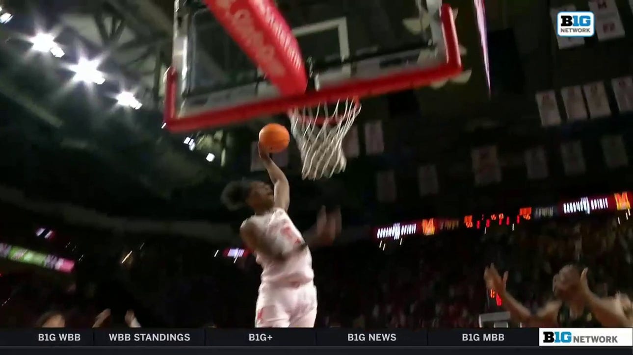 Julian Reese throws down a nasty jam to extend Maryland's lead over Northwestern