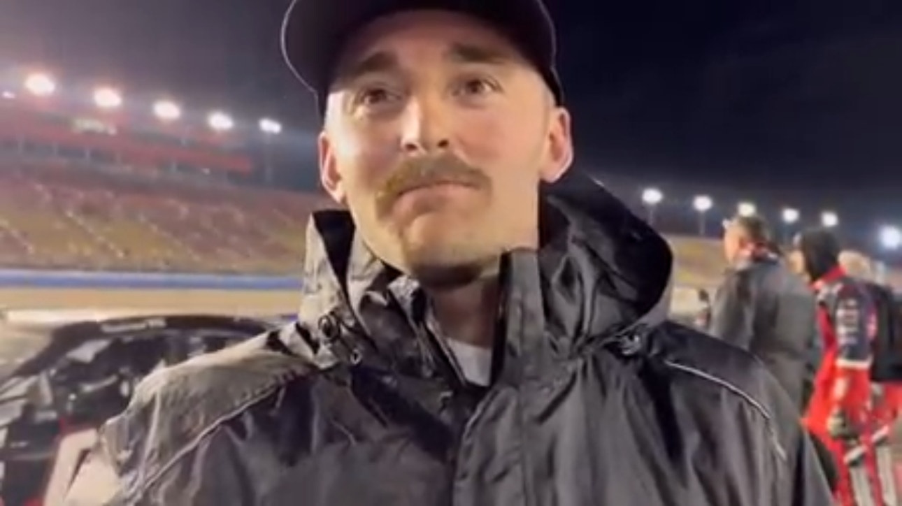 Austin Dillon reacts to Kyle Busch winning in just his second points race with RCR
