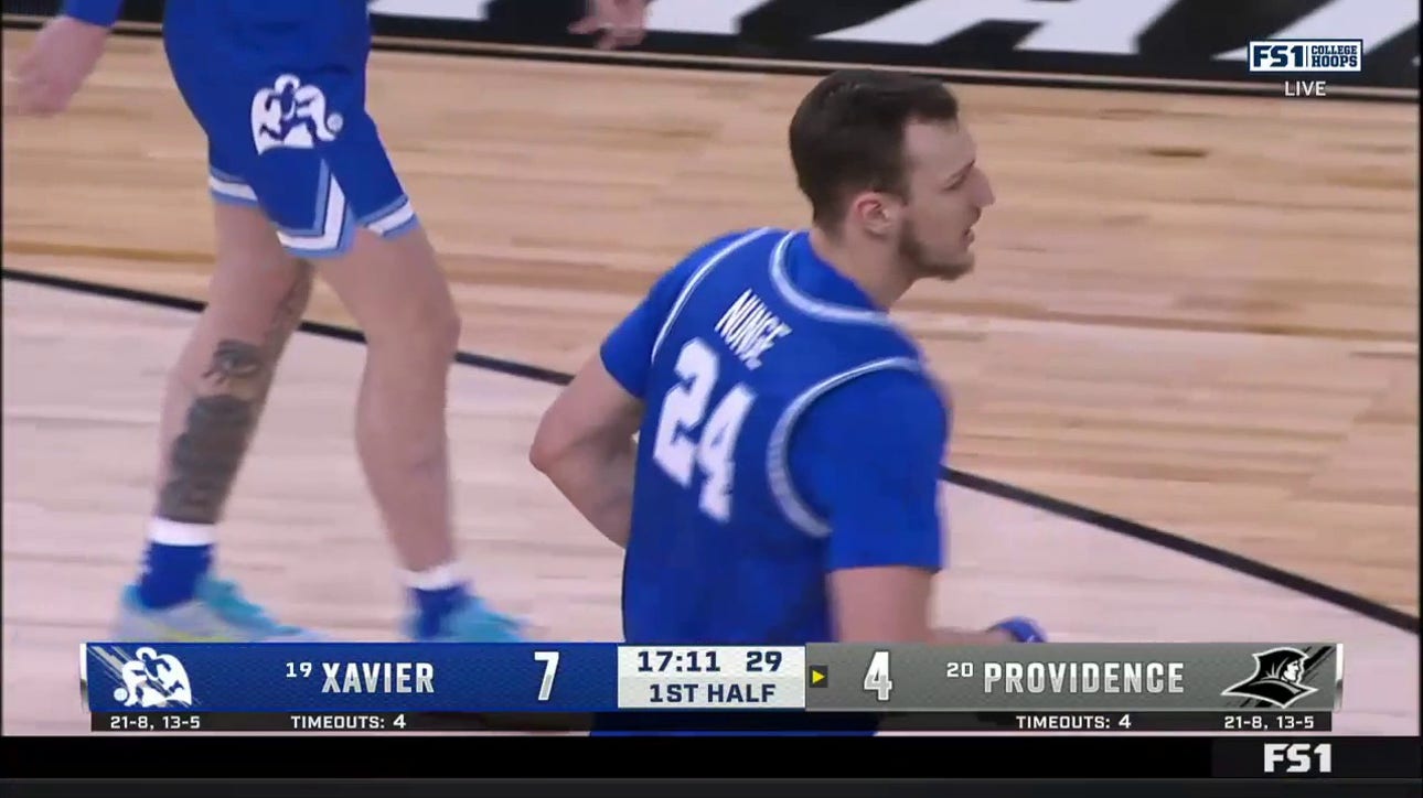 Jack Nunge hammers in a powerful two-handed jam for Xavier vs. Providence