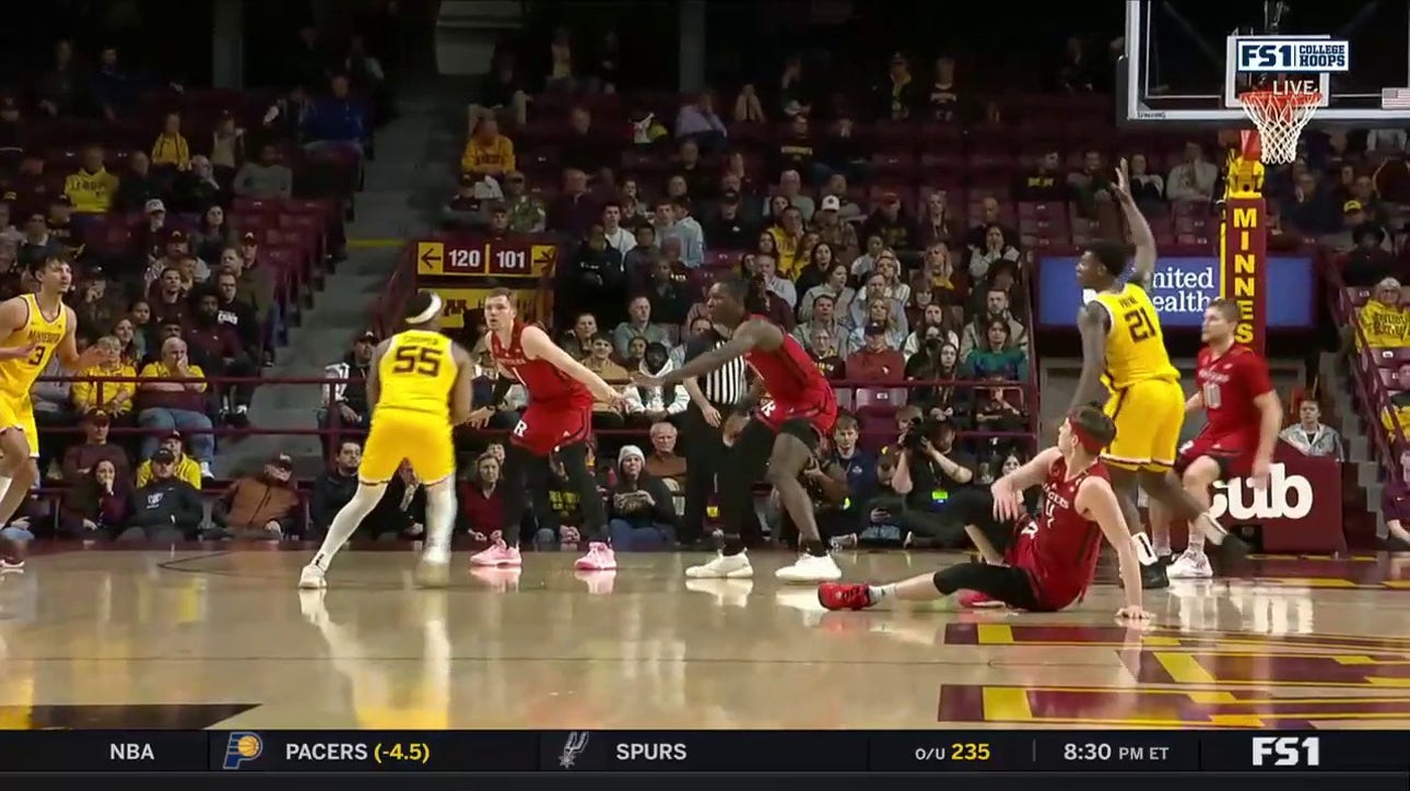 Minnesota's Ta'Lon Cooper's NASTY ankle breaker leads to a 3-pointer to trim Rutgers' second-half lead