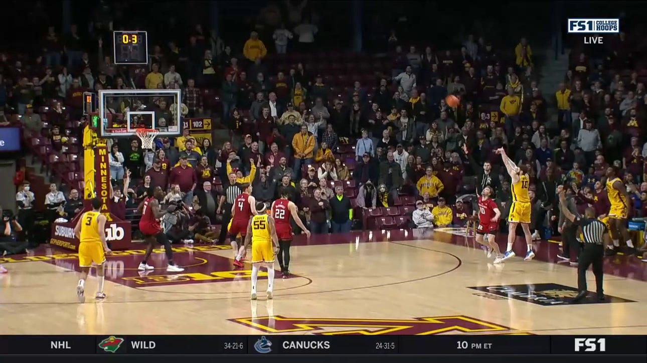 Jamison Battle hits a 3-pointer as time expires to give Minnesota a 75-74 victory over Rutgers
