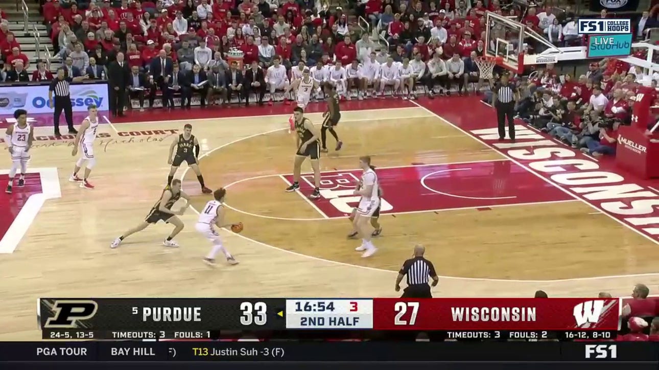 Wisconsin's Max Klesmit scores off a WICKED deflection in a tight game against Purdue