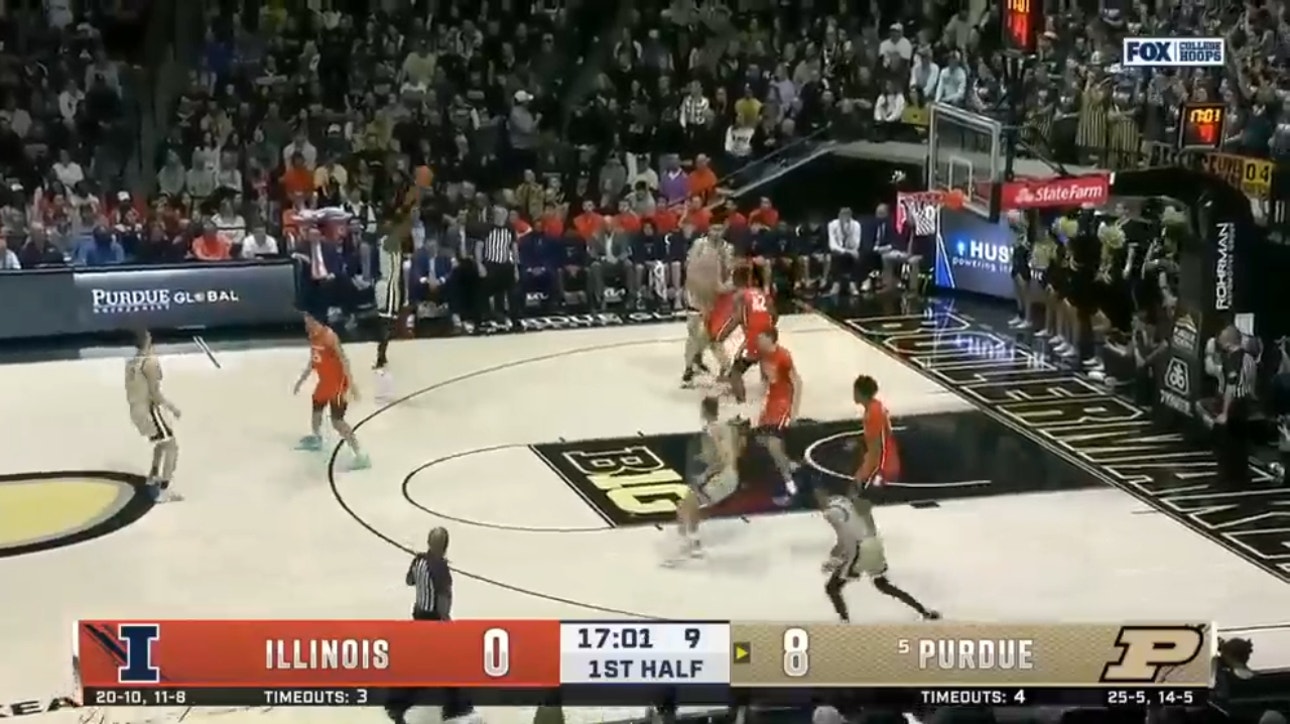 Purdue's Brandon Newman drains a triple as the Boilermakers jump out to a 11-0 lead over Illinois