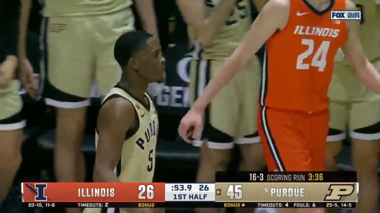Purdue's Brandon Newman knocks down a long 3-pointer against Illinois to cap off monster 47-26 first half lead