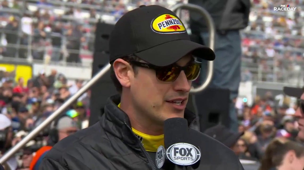 Joey Logano talks about strategy before the Pennzoil 400 at Las Vegas Motor Speedway