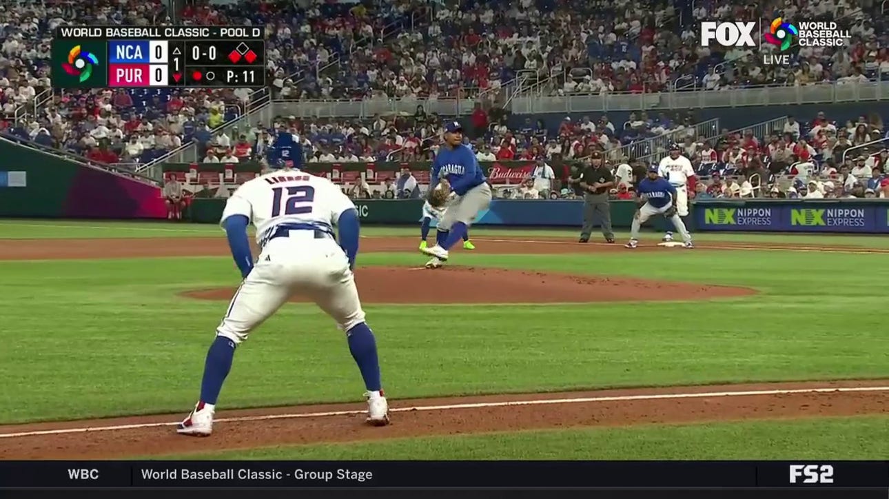 Emmanuel Rivera's RBI fielder's choice gets Puerto Rico on the board against Nicaragua, 1-0