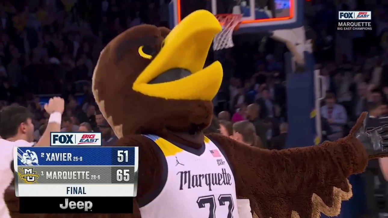 Marquette, Shaka Smart celebrate after defeating Xavier to win the Big East Championship